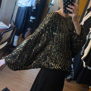 Rachel Zoe Silk Sequin Dolman Blouse